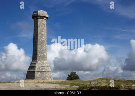 Le Monument à Hardy au bas noir près du village de Portesham de Dorset, en mémoire du vice-amiral sir Thomas Masterman Hardy, Banque D'Images
