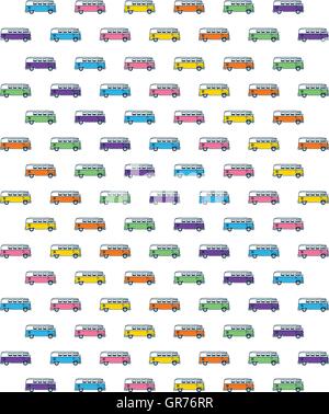 Vector Pattern Vintage VW Illustration de Vecteur