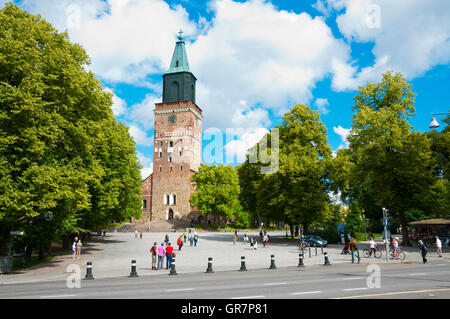 Turun Tuomiokirkko, Cathédrale de Turku, Tuomiokirkkotori, place de la cathédrale, Turku,Finlande Banque D'Images