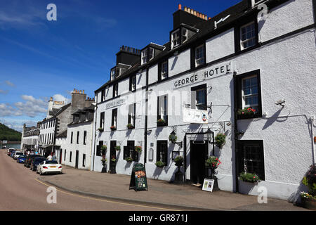 L'Écosse, Inveraray, high street, ligne maison Geschaften avec, place dans l'autorité unitaire écossais Argyll et Bute, se trouve sur t Banque D'Images