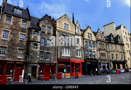 L'Écosse, Édimbourg, vieille ville, maisons du Grassmarket Banque D'Images