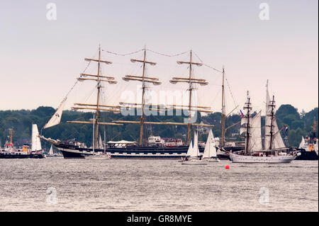 Windjammer Parade sur Semaine de Kiel, Allemagne, le 28 juin, 2014 Banque D'Images