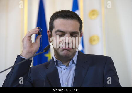 Visite de travail du Premier Ministre grec Alexis Tsipras à Vienne Banque D'Images