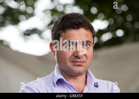 Tom Blass, le journaliste et écrivain voyageur, à l'Edinburgh International Book Festival. Edimbourg, Ecosse. 28 août 2016 Banque D'Images