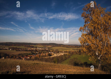 Paysage d'automne à Pößneck, Thuringe, Allemagne, Europe Banque D'Images