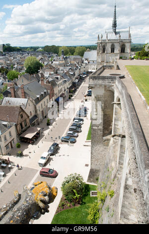 Hubertus Chapelle Château Amboise tombe de Léonard de Vinci Loire France Banque D'Images