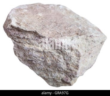 La prise de vue macro des spécimens de roches sédimentaires - Marne (Marne) stone isolé sur fond blanc Banque D'Images