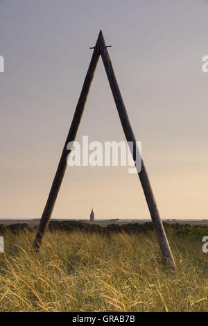 Tour ouest, l'Est de l'île de Wangerooge, Frise, Frise orientale, Basse-Saxe, Allemagne, Europe Banque D'Images