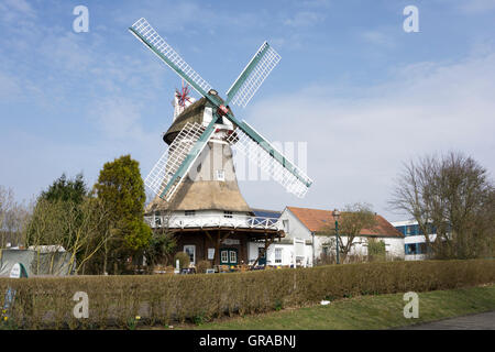 Moulin Norderney, à l'Est de l'île de la Frise, Frise orientale, Basse-Saxe, Allemagne, Europe Banque D'Images