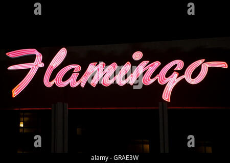 Flamingo Casino Neon Sign Banque D'Images