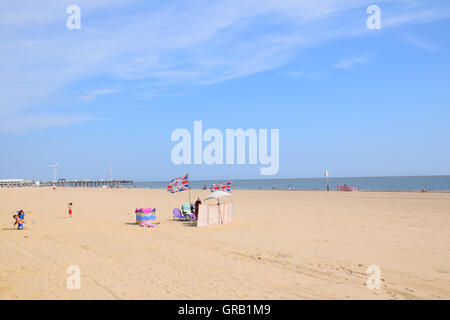 Plage de Lowestoft, Suffolk, UK Août 2016 Banque D'Images