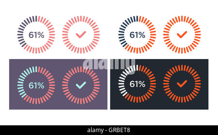 Vector set d'icônes de chargement simple sur fond blanc Banque D'Images