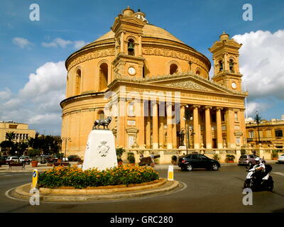 Santa Marija Assunta à Mosta sur Malte Banque D'Images