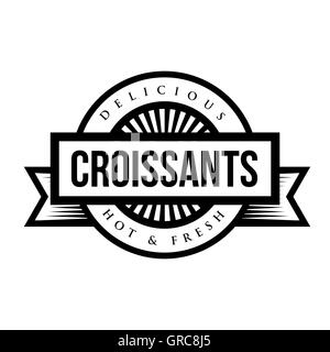 De délicieux croissants sign - vintage stamp Illustration de Vecteur