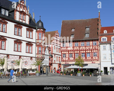 Place du marché, guanaco, Haute-Franconie Banque D'Images