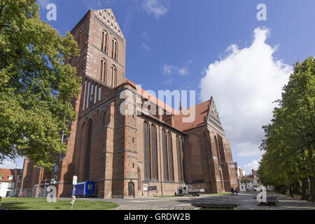 Eglise Saint Nicolas au centre-ville de Wismar Mecklenburg-Vorpommern Banque D'Images