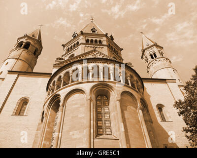 Cathédrale de Mayence, Rhénanie-Palatinat, Allemagne Banque D'Images