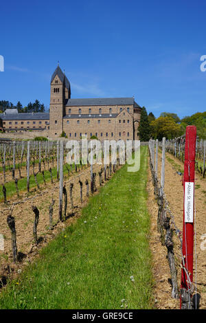 Rue de l'abbaye, Hildegard Eibingen couvent à Rüedesheim Am Rhein, l'Abbaye Bénédictine Banque D'Images