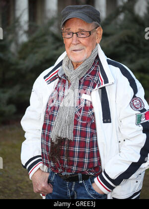 Acteur Herbert Köfer/Apparition dans Schönebeck Elbe Banque D'Images