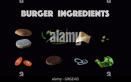 Ingrédients Burger Banque D'Images