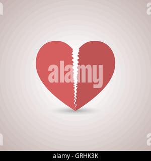 Cœur brisé, icône de l'illustration vectorielle. Illustration de Vecteur
