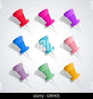 Ensemble d'épingles, vector illustration. Illustration de Vecteur