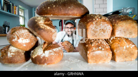 Simon Cobb, baker de Hove, Sussex, UK. Simon des cours d'aider les gens qui souffrent de dépression. Banque D'Images