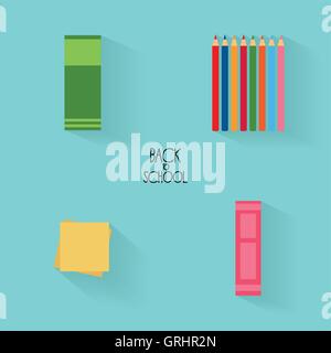 Les objets de l'école abstraite Illustration de Vecteur