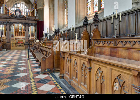 Intérieur de la chapelle de Merton College, Oxford, UK Banque D'Images