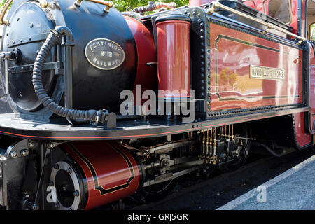 Les écrous et boulons'' de la locomotive à vapeur 'Lloyd George', Blaenau Ffestiniog, Gwynedd, Pays de Galles, Royaume-Uni Banque D'Images