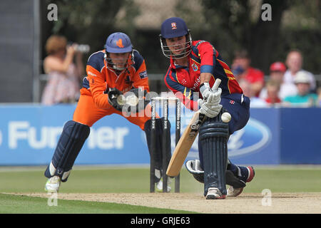 Ryan 10 Doeschate en action au bâton d'Essex - Essex Eagles contre les Pays-Bas - Clydesdale Bank 40 au cricket, le parc du château de Colchester - 19/08/12 Banque D'Images