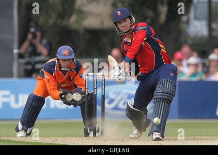 Ryan 10 Doeschate en action au bâton d'Essex - Essex Eagles contre les Pays-Bas - Clydesdale Bank 40 au cricket, le parc du château de Colchester - 19/08/12 Banque D'Images