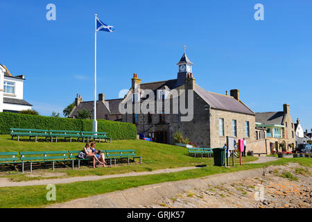 Village de Findhorn sur côte de Moray, Grampian, Ecosse Banque D'Images