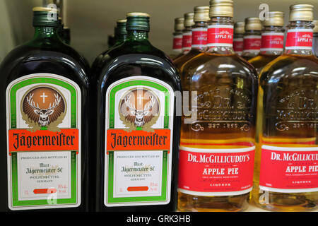 Étagère de magasin d'alcool, USA Banque D'Images