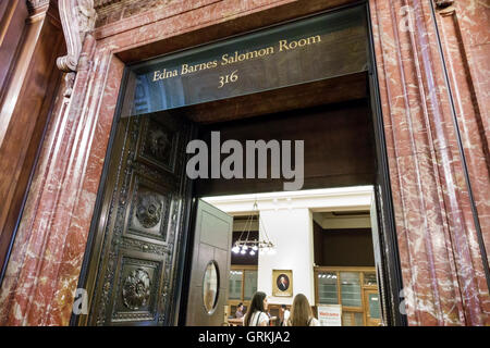 New York City,NY NYC Manhattan,Midtown,New York public Library,main Branch,Stephen Schwarzman bâtiment,historique site, Edna Barnes Solomon salle,entr Banque D'Images