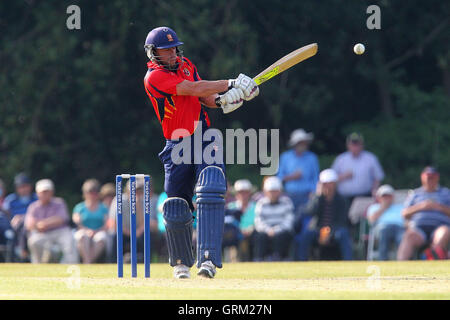 Mark Pettini en action au bâton d'Essex - Derbyshire Falcons vs Essex Eagles - Yorkshire Bank YB40 Cricket à Highfield, poireau Cricket Club - 09/06/13 Banque D'Images