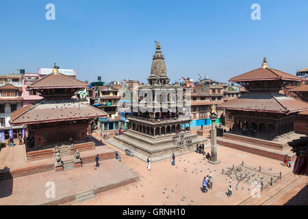 Durbar Square avec Krishna Mandir au centre, Durbar Square, Patan, Népal Banque D'Images