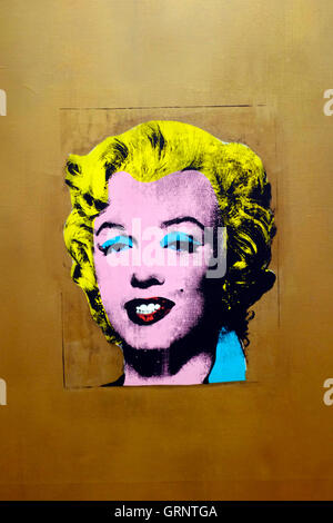Gold Marilyn Monroe 1962 par Andy Warhol au Musée d'Art Moderne (MoMA).New York City, USA Banque D'Images