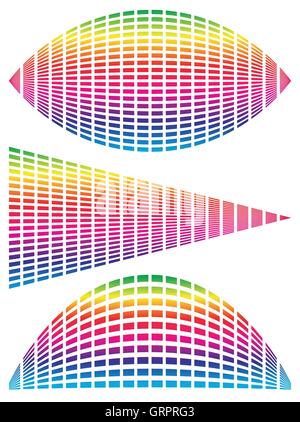 - Égaliseur EQ pour la musique, les modèles de conception dans le domaine sonore. Profil de rectangles avec des distorsions éléments génériques Illustration de Vecteur