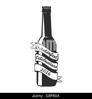 Bière artisanale étiquette noir et blanc de bouteille avec lettrage et dans le style hipster starburst. De la bière (Oktoberfest) vector set. Vector illustration. Isolated on white Illustration de Vecteur