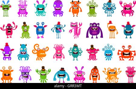 Vector set de cartoon cute monsters Illustration de Vecteur