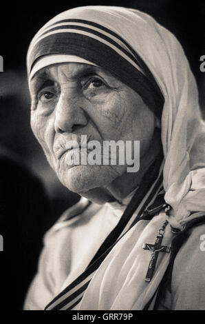 Portrait de Mère Teresa, Saint Teresa de Calcutta Banque D'Images