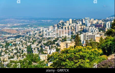 Panorama de Haïfa de Mount Carmel Banque D'Images