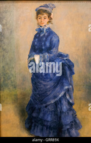 Pays de Galles, Cardiff, National Museum Cardiff, la peinture intitulée 'La Parisienne' par Pierre-Auguste Renoir daté 1874 Banque D'Images