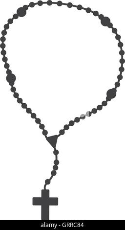 Rosaire nacklace religion croix icône. Graphique vectoriel Illustration de Vecteur