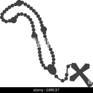 Rosaire nacklace religion croix icône. Graphique vectoriel Illustration de Vecteur