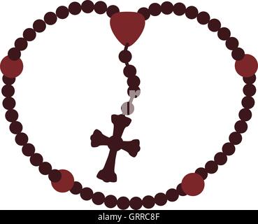 Rosaire nacklace religion croix icône. Graphique vectoriel Illustration de Vecteur