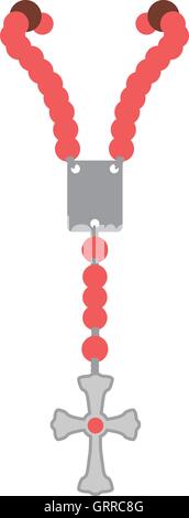Rosaire nacklace religion croix icône. Graphique vectoriel Illustration de Vecteur