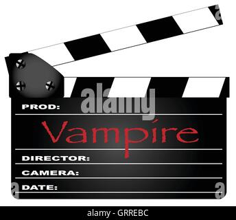 Un film typique meissen avec la légende vampire isolé sur blanc. Illustration de Vecteur