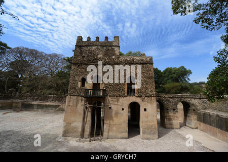 Fasiladas' baignoire à Gondar, en Éthiopie. Banque D'Images